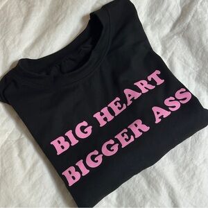 Black Shirt with Funny Pink Print